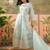 sky blue thread embroidered silk blend stitched anarkali trouser salwar suit set