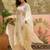 off-white floral embroidered   cotton stitched straight trouser salwar suit set