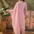 pink ethnic motifs embroidered silk blend stitched straight trouser salwar suit set
