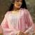 pink ethnic motifs embroidered silk blend stitched straight trouser salwar suit set