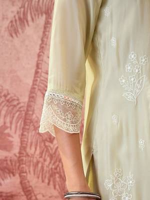 light green ethnic motifs embroidered silk blend stitched straight trouser salwar suit set 4