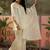 off-white floral embroidered   mul chanderi stitched short anarkali palazzo salwar suit set