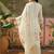 off-white floral embroidered   mul chanderi stitched short anarkali palazzo salwar suit set