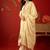 cream floral embroidered silk blend stitched a-line trouser salwar suit set