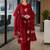 red ethnic motifs printed   cotton stitched straight trouser salwar suit set