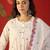 off-white ethnic motifs embroidered   cotton stitched straight trouser salwar suit set
