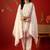 off-white ethnic motifs embroidered   cotton stitched straight trouser salwar suit set