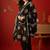 black ethnic motifs printed   cotton stitched straight trouser salwar suit set