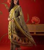 olive green ethnic motifs printed   cotton stitched straight palazzo salwar suit set