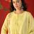 yellow floral embroidered   cotton stitched straight trouser salwar suit set