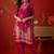 magenta ethnic motifs embroidered crepe stitched straight trouser salwar suit set