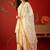 off-white floral printed   cotton stitched sleeveless straight trouser salwar suit set