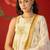 off-white floral printed   cotton stitched sleeveless straight trouser salwar suit set