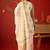 off-white floral printed   cotton stitched sleeveless straight trouser salwar suit set