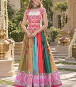 Multi Cotton Readymade Navratri Lehenga Choli with Kutchi & Embroidery Work