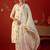off-white floral embroidered   cotton stitched straight palazzo salwar suit set