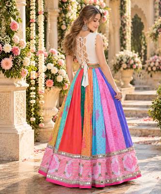 Multi Cotton Readymade Navratri Lehenga Choli with Kutchi & Embroidery Work 3