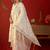 off-white floral embroidered   cotton stitched straight palazzo salwar suit set