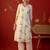off-white floral embroidered   cotton stitched straight palazzo salwar suit set