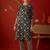 navy blue floral printed   cotton stitched straight trouser salwar suit set