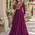 Wine rayon readymade navratri anarkali suit with kutchi thread work