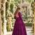 Wine rayon readymade navratri anarkali suit with kutchi thread work