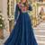 Teal rayon readymade navratri anarkali suit with kutchi thread work