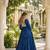 Teal rayon readymade navratri anarkali suit with kutchi thread work