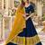 Navy Silk Blend Readymade Navratri Lehenga Choli with Embroidery & Mirror Work