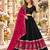 Black Silk Blend Readymade Navratri Lehenga Choli with Embroidery & Mirror Work