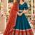 Teal Silk Blend Readymade Navratri Lehenga Choli with Embroidery & Mirror Work