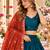 Teal Silk Blend Readymade Navratri Lehenga Choli with Embroidery & Mirror Work