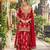 Red georgette readymade suit with embroidery & sequence work