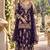 Violet georgette readymade suit with embroidery & sequence work
