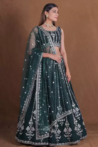 Designer Goergette Embroidered lehenga choli for wedding