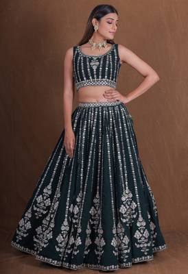 Designer Goergette Embroidered lehenga choli for wedding 2