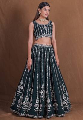 Designer Goergette Embroidered lehenga choli for wedding 3