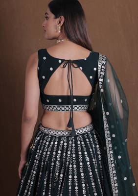 Designer Goergette Embroidered lehenga choli for wedding 4
