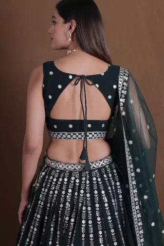 Designer Goergette Embroidered lehenga choli for wedding