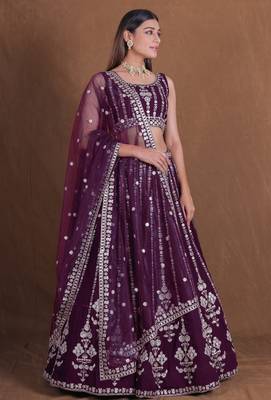 Designer Goergette Embroidered lehenga choli for wedding 1