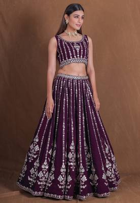Designer Goergette Embroidered lehenga choli for wedding 2