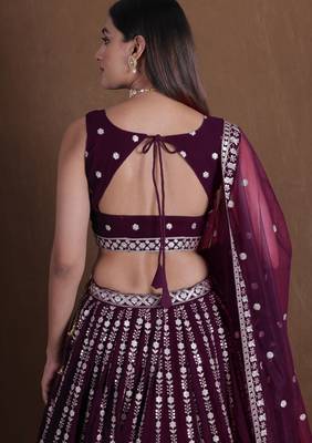 Designer Goergette Embroidered lehenga choli for wedding 3