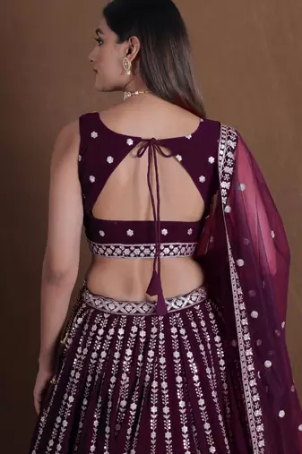 Designer Goergette Embroidered lehenga choli for wedding