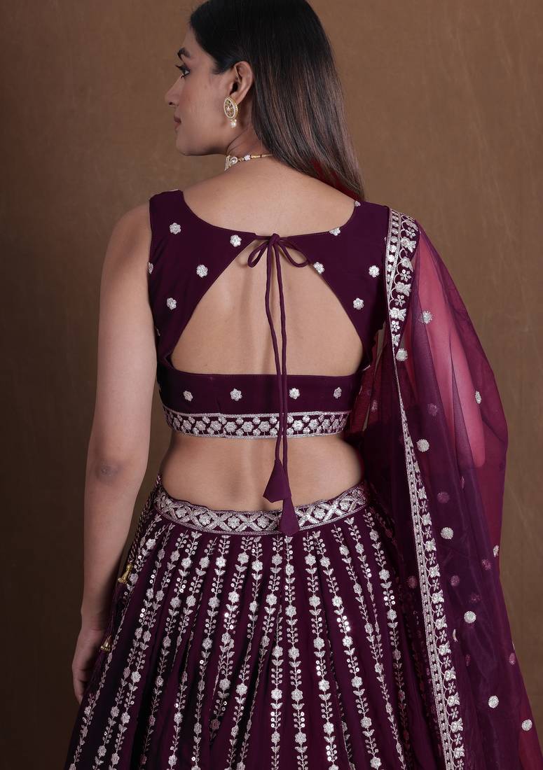 Designer Goergette Embroidered lehenga choli for wedding