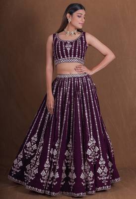 Designer Goergette Embroidered lehenga choli for wedding 4