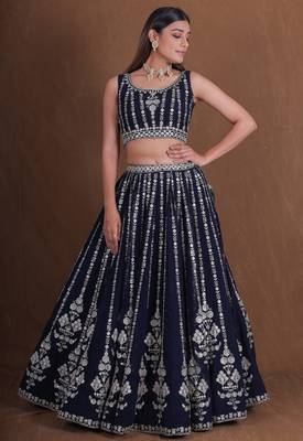 Designer Goergette Embroidered lehenga choli for wedding 3