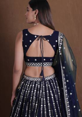 Designer Goergette Embroidered lehenga choli for wedding 4