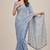 Premium fandy satin embroidered designer saree with mirror lace