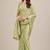 Designer fancy saree with floral embroidery and mirror lace