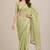 Designer fancy saree with floral embroidery and mirror lace
